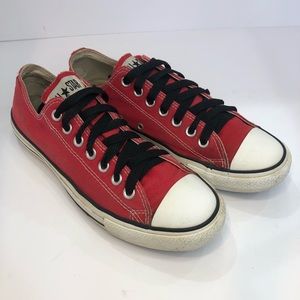Converse All-star Red And White With Black Laces Men’s 8.5 Women’s 10.5